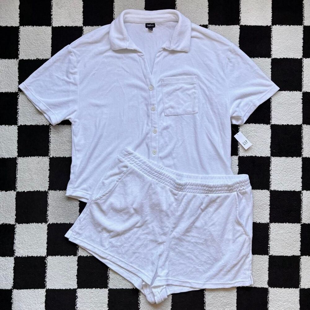 NWT Gap Body White Terrycloth Lounge Set XL